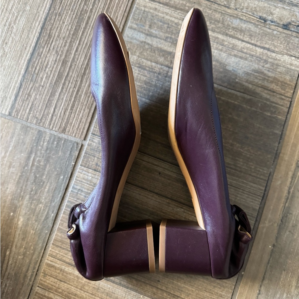 Everlane Burgundy Leather Block Heel Pumps - Picture 8 of 11